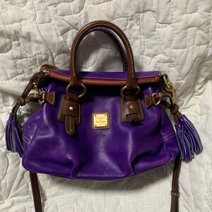 Dooney & Bourke Florentine Toledo Leather Satchel Purple Crossbody Handbag
